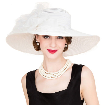 Black White Elegant Women Church Hats