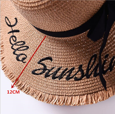 Handmade Weave letter Sun Hats For Women