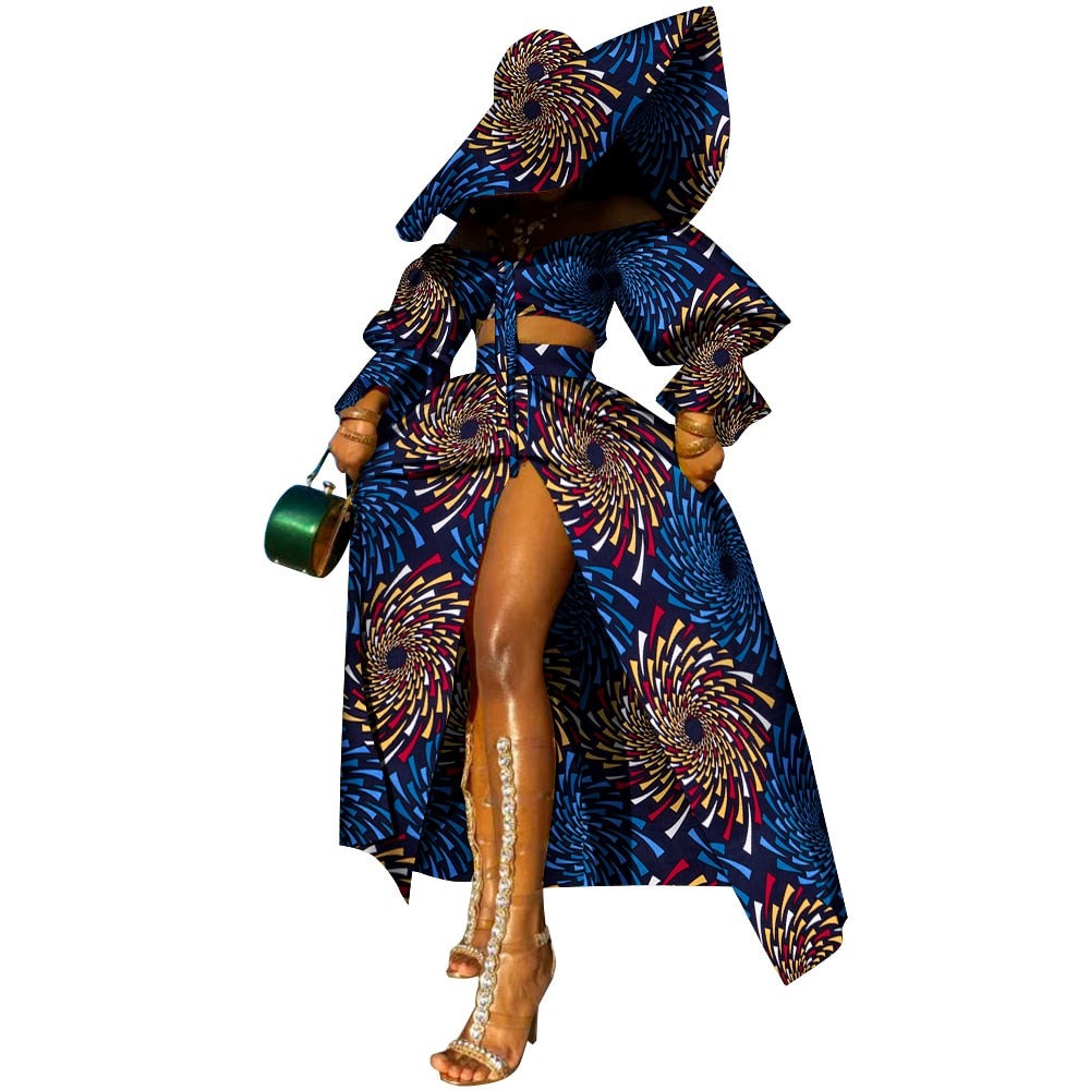 African Dress with Sun Hat
