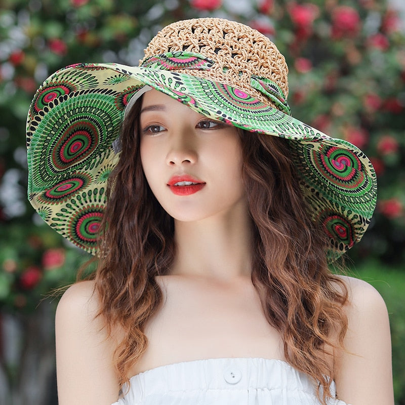 Summer Bucket Folding fashion Straw Hat