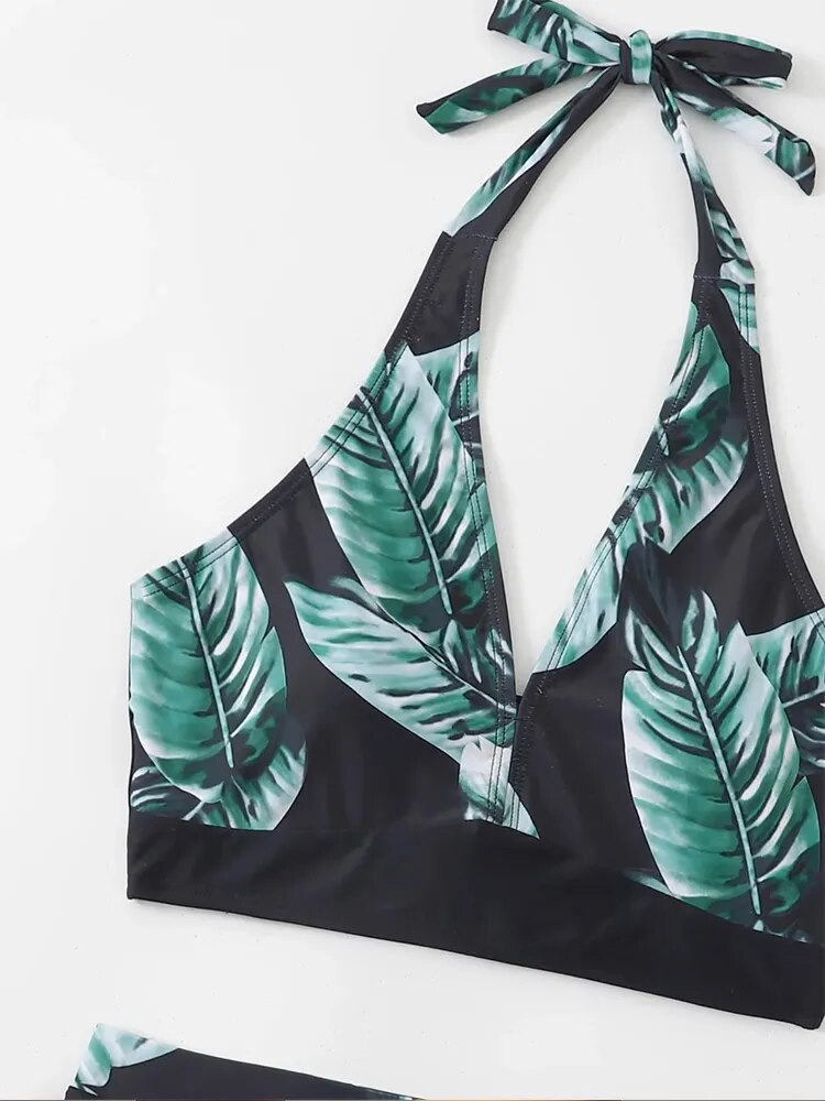 Leaf Print Swimsuit Bikini