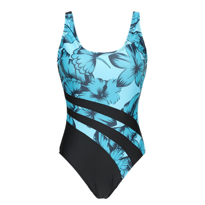Floral Print Color Block Swimsuit
