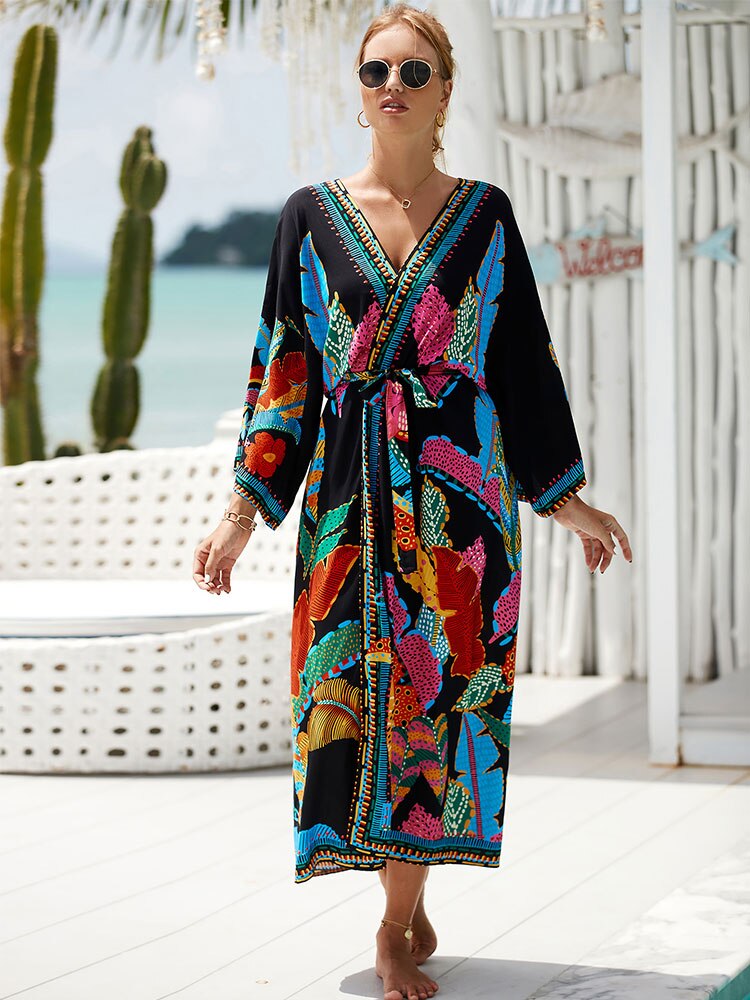 Bohemian Printed Long Kimono