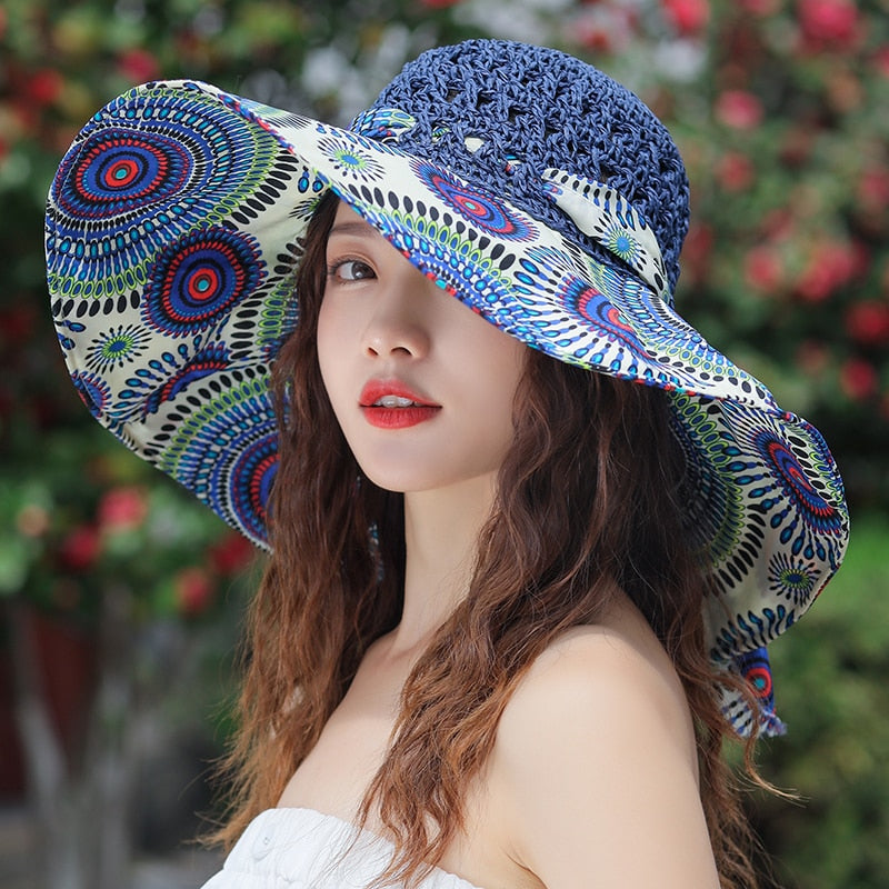 Summer Bucket Folding fashion Straw Hat